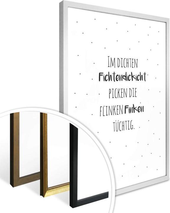 Produktbild Trenddeko Zungenbrecher - Im dichten Fichtendickicht (30 x 40 cm)