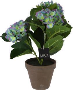 Immagine prodotto Mica Fiore artificiale Ortensia Decorazioni H 40 cm viola (40 cm)