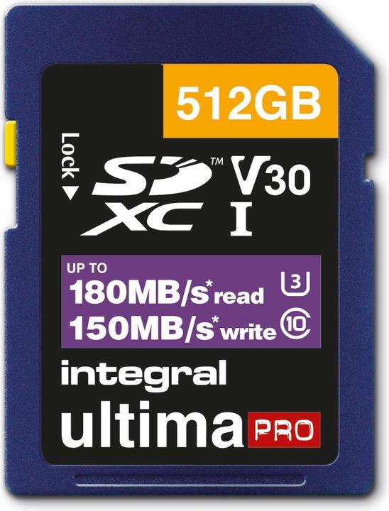 Produktbild SDXC-Card 512GB Classe 10 UHS-I V30 A2 R180/W150 MB/s (Neuheit) (512 GB, SDXC, U3, UHS-I)