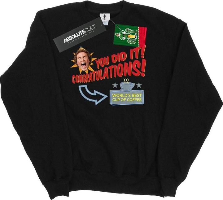 Actual product image Elf Mens World's Best Coffee Sweatshirt (S)
