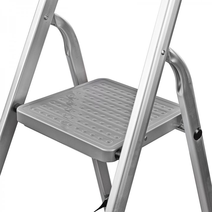 Actual product image Dema Alu - Haushaltsleiter Leiter Klapptritt Stehleiter Trittleiter 3 Stufen 150 kg (Stile)