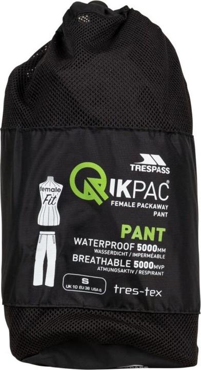 Actual product image Trespass QIKPAC Ladies Rain Trousers (S)
