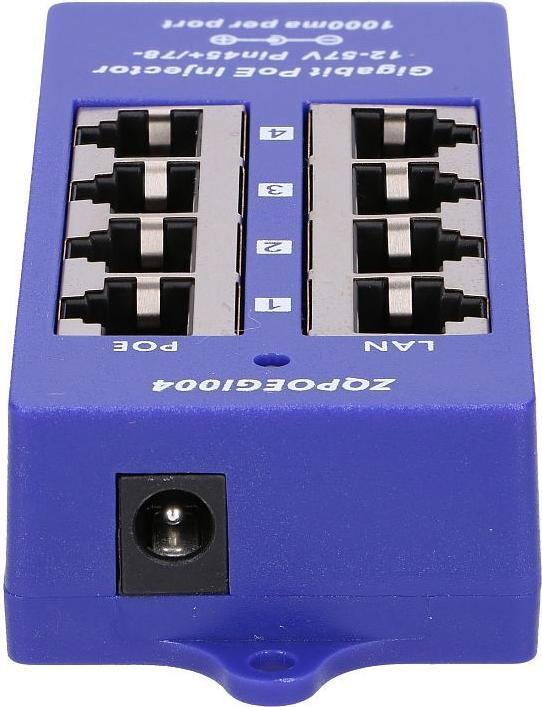 Produktbild Extralink POE INJECTOR 4 PORT GIGABIT - - 4-Port Gigabit Ethernet (802.3at (PoE+), 48 W)