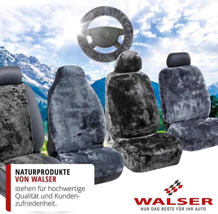 Actual product image Walser Maya lambskin car seat cover, single seat car cover, lambskin cover black