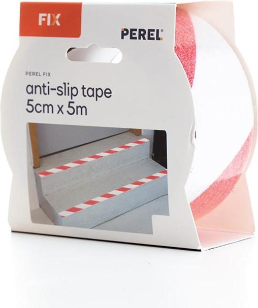 Immagine prodotto Perel Nastro antiscivolo 5cm x 5m - rosso/bianco (50 mm)