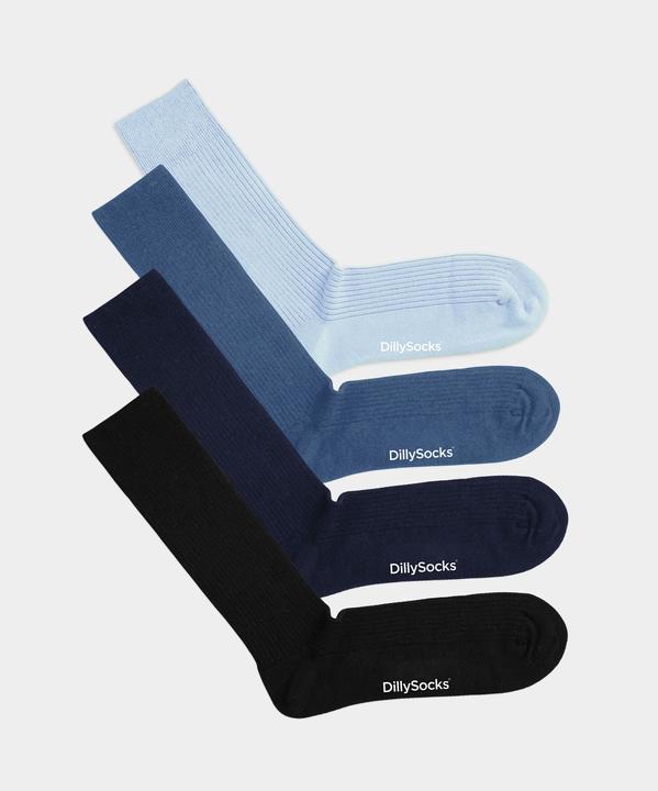 Image du produit DillySocks Ribbed Just Blue (pack de 4) (paquet de 4, 36 - 40)