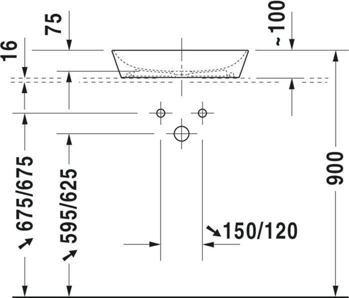 Image du produit Duravit Vasque à poser CAPE COD o ÜL o HLB 500x405mm blanc satiné (405 mm, 500 mm)
