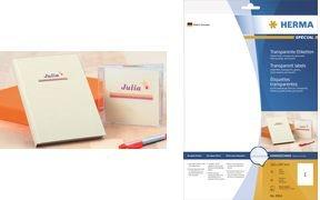 Actual product image Herma Transparent inkjet labels A4