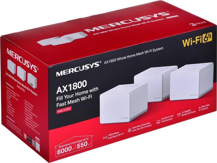Actual product image Mercusys Halo H70X 3-Pack