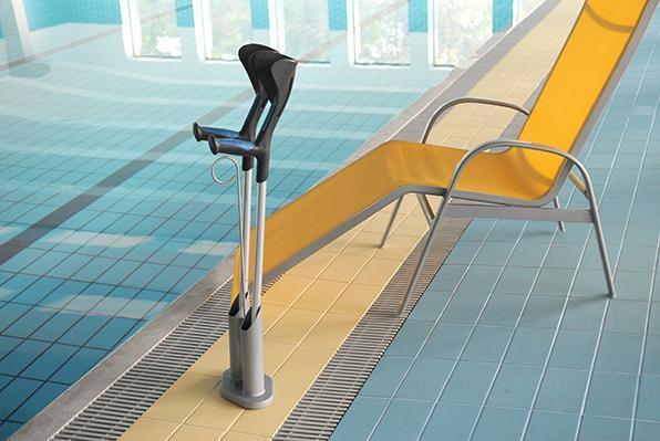 Image du produit Sahag Support béquilles/cannes alu gris pour 1 paire