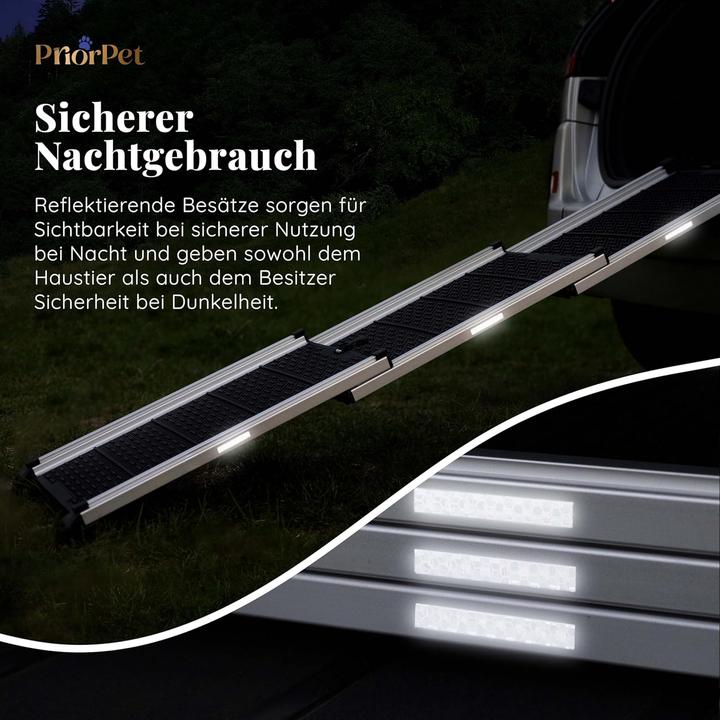 Produktbild Priopret Ausziehbare Hunderampe (Hund, Faltbar, Sicherheitsverschluss, Reflektoren)