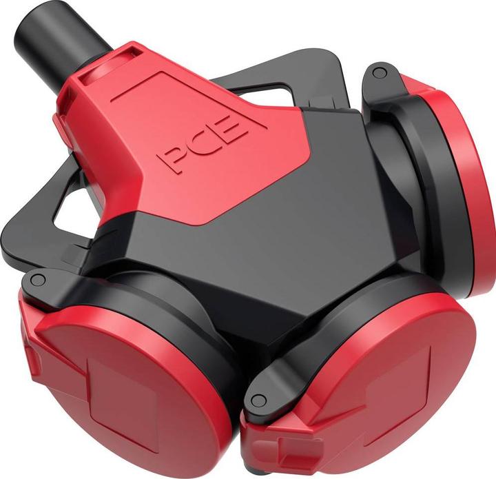 Immagine prodotto PCE PC Electric 243712-src Giunto in gomma a 3 vie 250 V rosso IP54