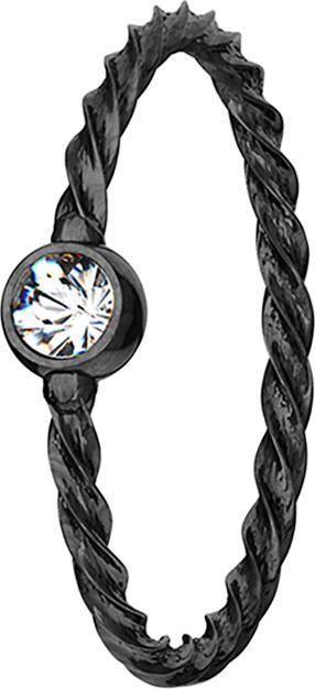Immagine prodotto Star Piercing Anello Micro Piercing intrecciato nero con cristallo argento (Acciaio chirurgico 316L, senza ottone)