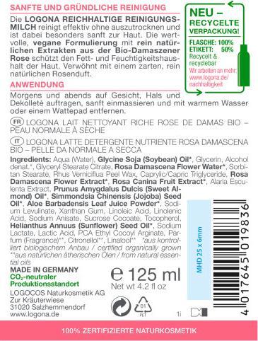 Immagine prodotto Logona Latte detergente ricco 125 ml (Lozione detergente, 125 ml)