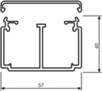 Actual product image Hager Installation trunking LF with partition wall, 40 x 57 x 2000 mm, traffic white (200 cm)