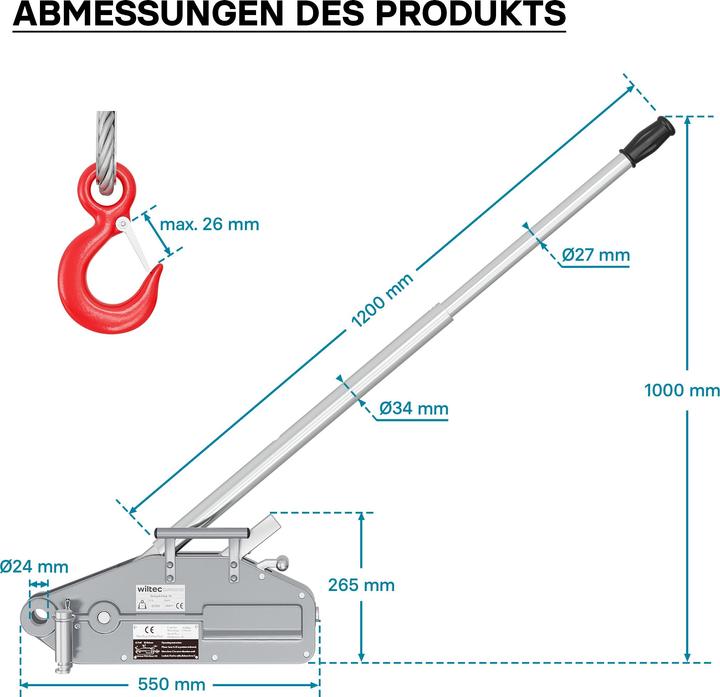 Actual product image Wiltec Cable winch