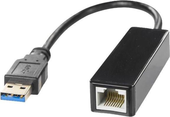 Produktbild Deltaco Hub 1xRJ45, 1xUSB 3.0, black (USB, RJ45 (1x))