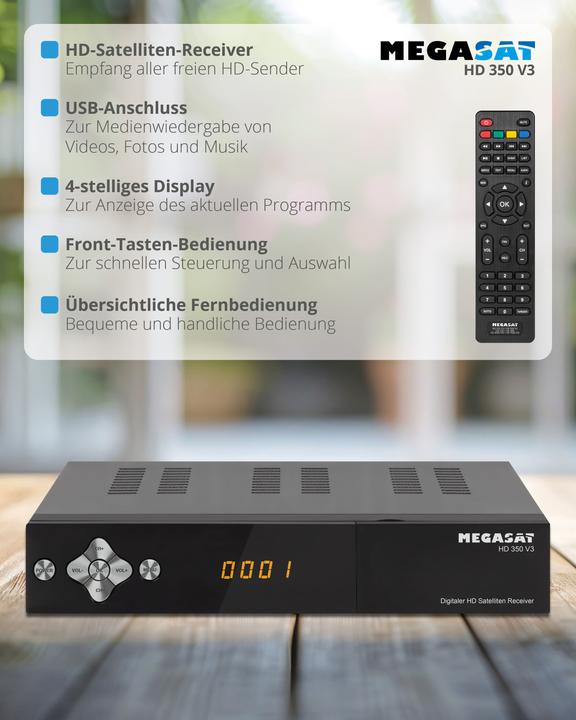 Actual product image Megasat HD 350 V3 - Satellite TV Receiver (4000 GB, DVB-S, DVB-S2)