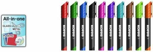Immagine prodotto Kores Marcatore permanente "K MARKER", punta a cuneo, arancione (Arancia, 5 mm, 12 x)
