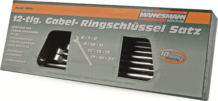 Immagine prodotto Mannesmann Set di chiavi combinate (22 mm, 7 mm, 12 mm, 13 mm, 19 mm, 8 mm, 15 mm, 11 mm, 9 mm, 17 mm, 6 mm, 10 mm)