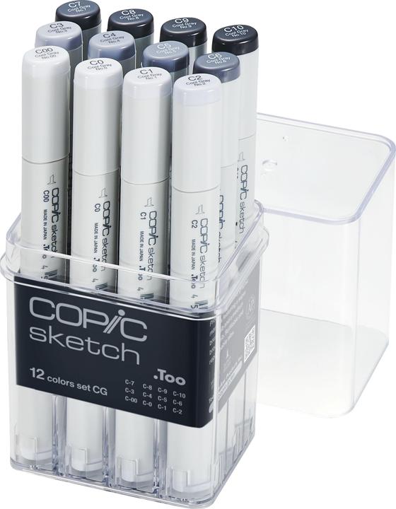 Immagine prodotto Copic Schizzo a pennarello, set di 12 "Grigio "ne CG"". (Grigio, 3 mm, 12 x)