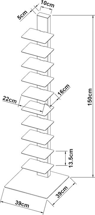 Actual product image En.Casa Stryn (39 x 39 x 150 cm)