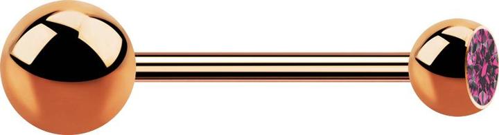Immagine prodotto Star Piercing Micro bilanciere in oro rosa con sfera e cristallo rosa (Acciaio chirurgico 316L, senza ottone)