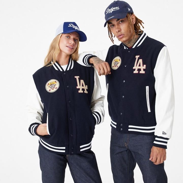 Actual product image New Era MLB Los Angeles Dodgers Large Logo Varsity Bomber Jacket Mens (XL)