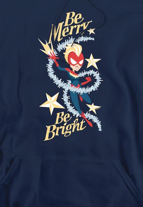 Actual product image Captain Marvel Mens Be Merry Be Bright Hoodie (L)