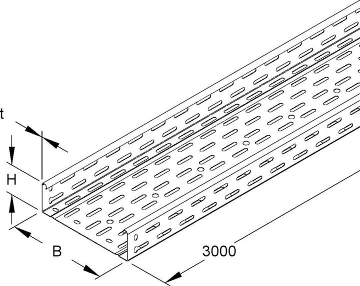 Produktbild Niedax NIE RLC60.100 Kabelrinne 60x100x3000mm T0,9mm gel.bandverz. (300 cm)