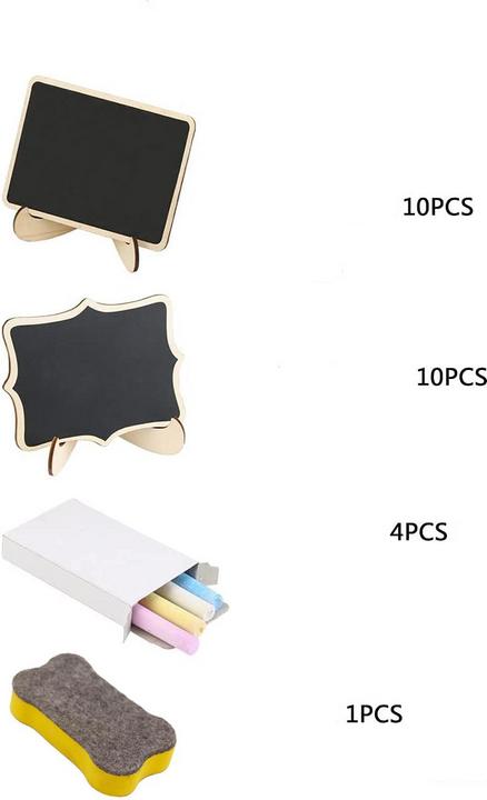 Produktbild I Am Creative Mini Holz Namensschilder Deko Kreide Tafel 20er Set