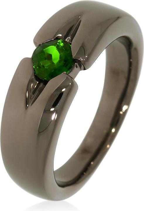 Immagine prodotto Xen Anello con diopside al cromo da 5 mm e circa 0,50 ct. Rodio nero (52, 925 Argento)