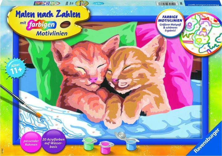 Produktbild Ravensburger Malen nach Zahlen 28986 - Verschmuste Kätzchen – Kinder ab 11 Jahren