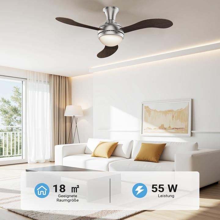 Immagine prodotto Wiltec Ventilatore da soffitto Ø130cm ventilatore 55W lampada ventilatore da soffitto telecomando (55 dB)