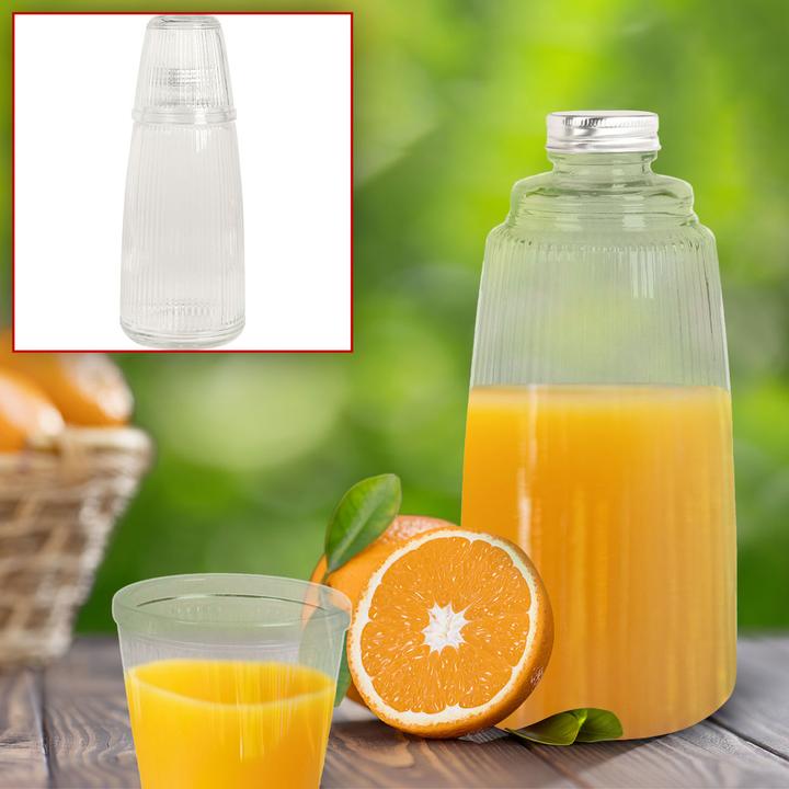Image du produit Excellent Houseware Bouteille en verre avec verre à boire, 1 L (1 l)