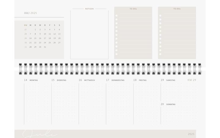 Immagine prodotto Ridoide Calendario da tavolo Design Line 2025 631103525 1W/2S Cloudy DE 29.7x10.5cm (307 x 105 mm, Tedesco)