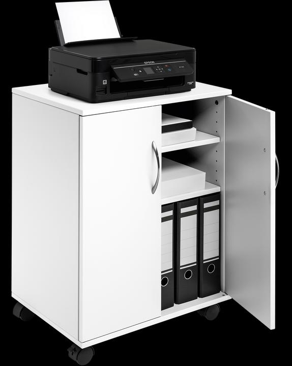 Immagine prodotto Durable Carrello multifunzionale 74/53 2 porte, 2 ripiani, bianco (14 x 44,5 x 69,5 cm)
