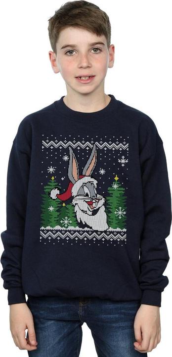 Actual product image Looney Tunes Boys Bugs Bunny Christmas Fair Isle Sweatshirt (116)