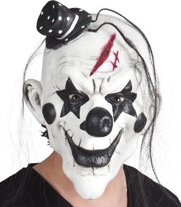 Produktbild Boland Psycho Killer Clown Latex Maske: Mit Haaren