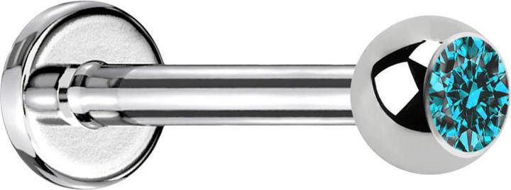 Immagine prodotto Star Piercing Labret in argento con cristallo a sfera color acqua (Acciaio chirurgico 316L, senza ottone)