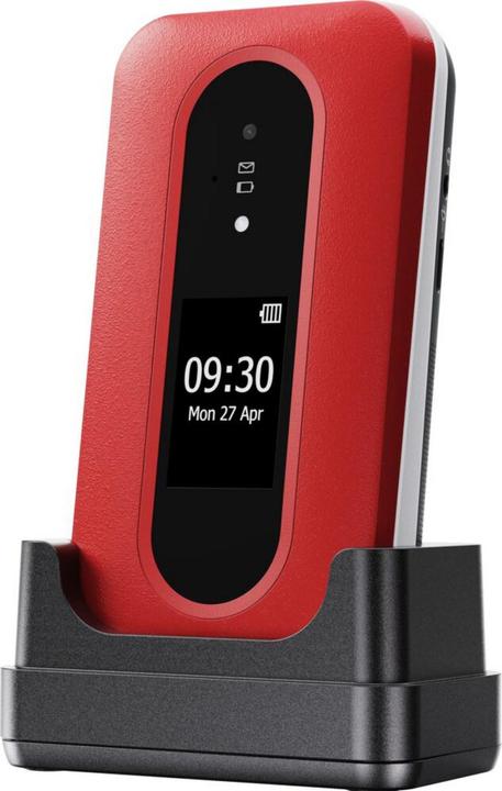 Actual product image Doro Leva L30, Clamshell, Single SIM, 7.11 cm (2.8"), 2 MP, 1150 mAh, Red, White (2.80", 2 Mpx, 4G)
