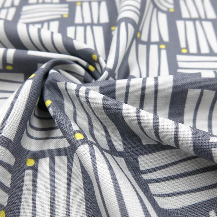 Image du produit Stoffrestposten Toile - Motif moderne sur bleu marine - Vente minimum : 1 mètre