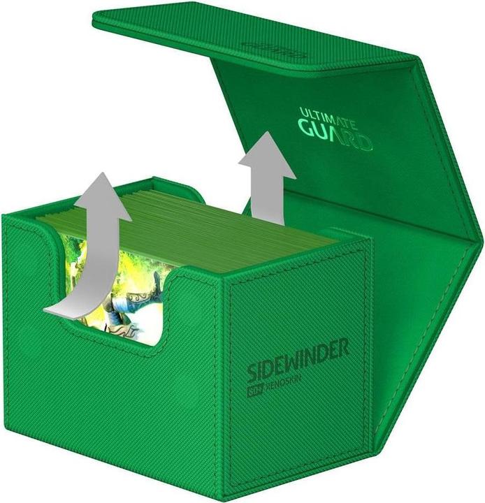 Actual product image Ultimate Guard Card Box XenoSkin Sidewinder Monocolor 80+ Green