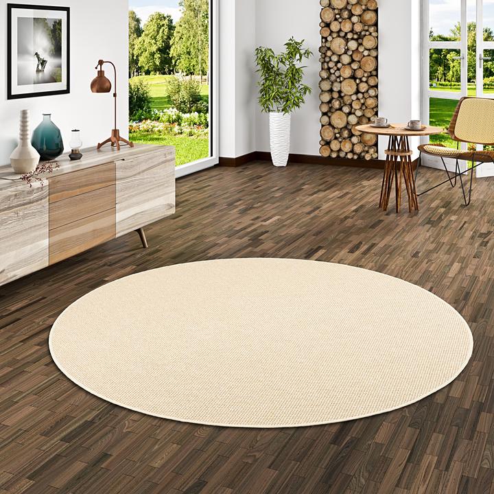 Produktbild Bentzon Natur Flachgewebe Teppich Rund in 6 Farben 4 Grössen (Ø 133 cm)