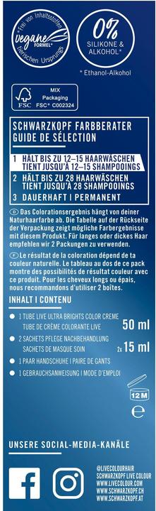 Immagine prodotto Schwarzkopf Live Ultra brillanti (95 Blu elettrico)