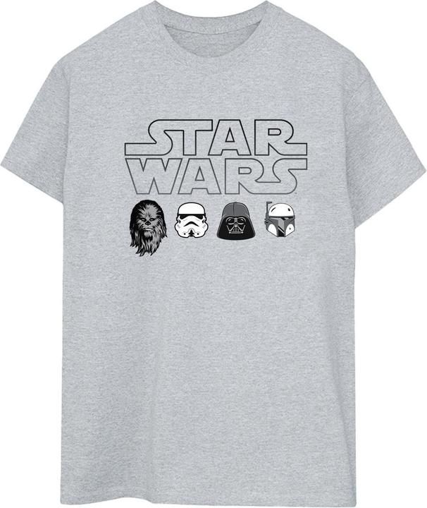 Actual product image Star Wars Womens/Ladies Character Heads Cotton Boyfriend T-Shirt (S)