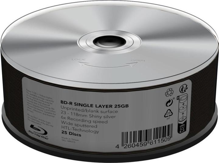 Actual product image MediaRange BD-R 6x unprinted Cakebox (25 x)