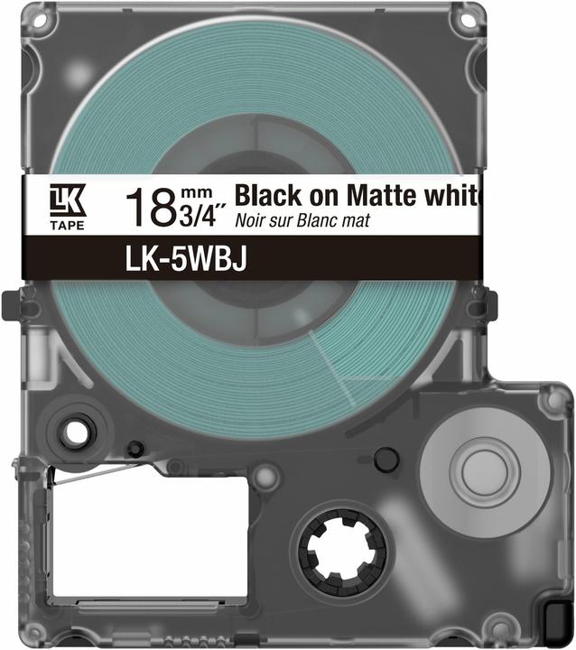 Epson Matte White/Black 18mm LK-5WBJ (1.80 cm, Weiss)
