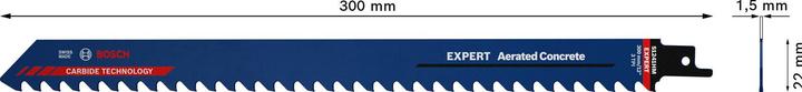 Actual product image Bosch Professional Zubehör EXPERT 'Aerated Concrete' S 1241 HM reciprocating saw blade, 3 pieces