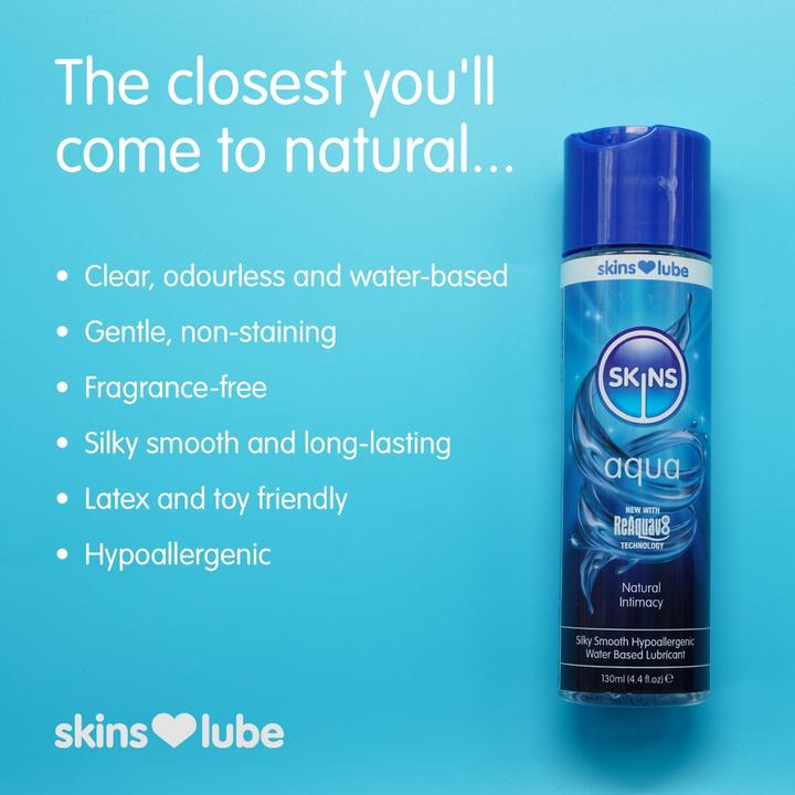 Actual product image Skins Aqua" Natural Intimacy 130ml reactivatable water-based lubricant gel (130 ml)